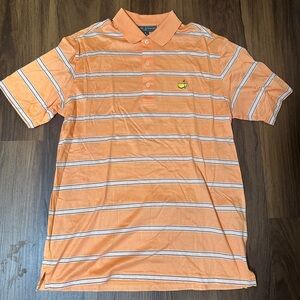 Masters Collection Golf Men's Orange Striped Polo Shirt